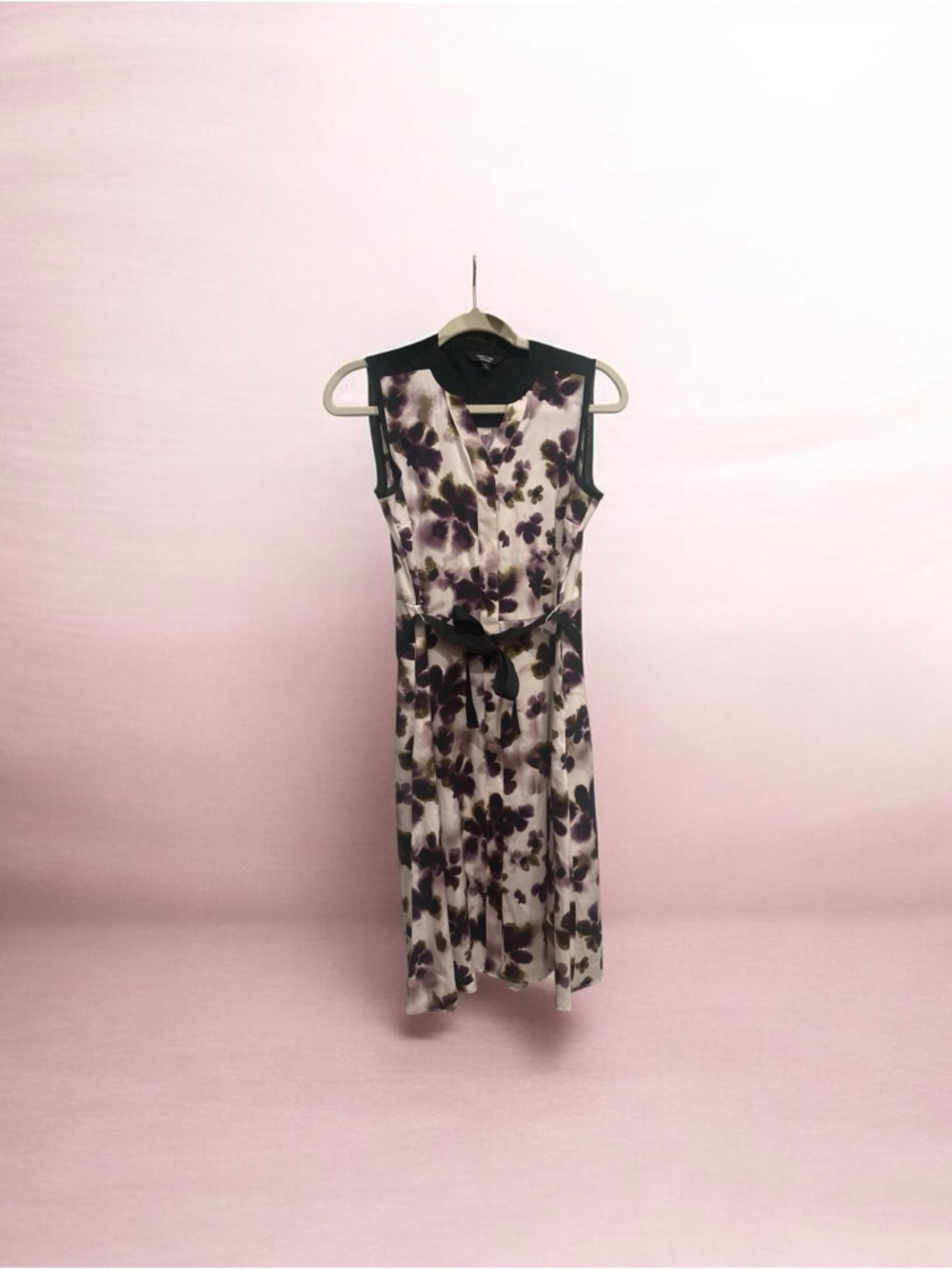 Simply Vera Vera Wang Lavender and Black Floral Midi Dress